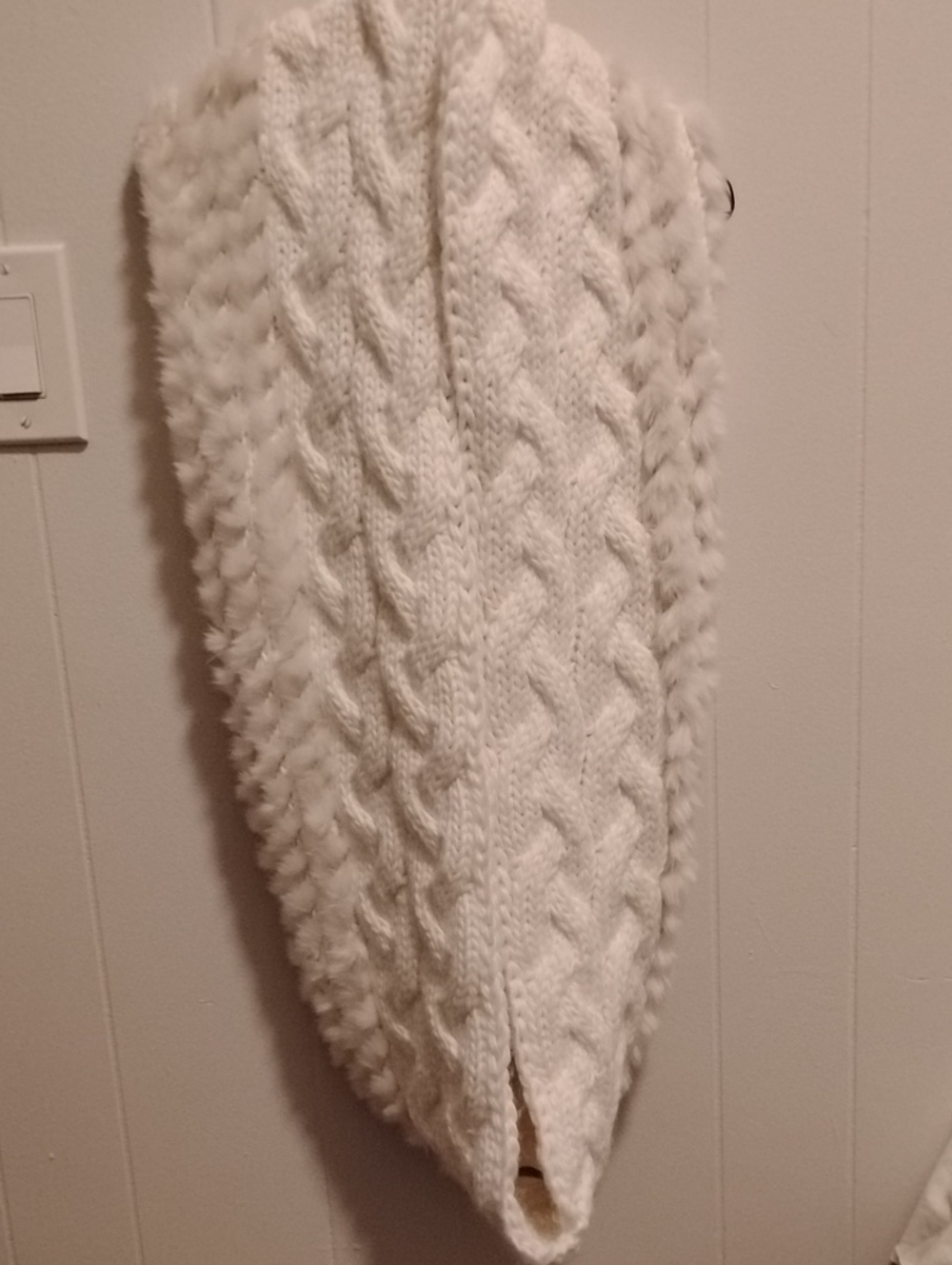 LOFT Cream Cable Knit Cowl Neck Sweater
